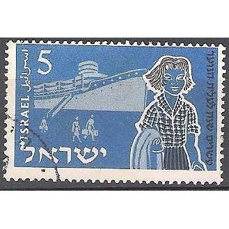 Israel 1955 Michel 108 O Cote (2007) 0.25 € Bateau avec immigrants Cachet rond