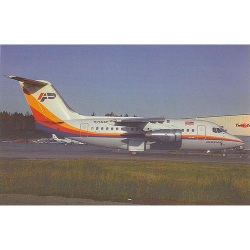 Air pac BAe 146 100A Aircraft Postcard (A16102) undivided back
