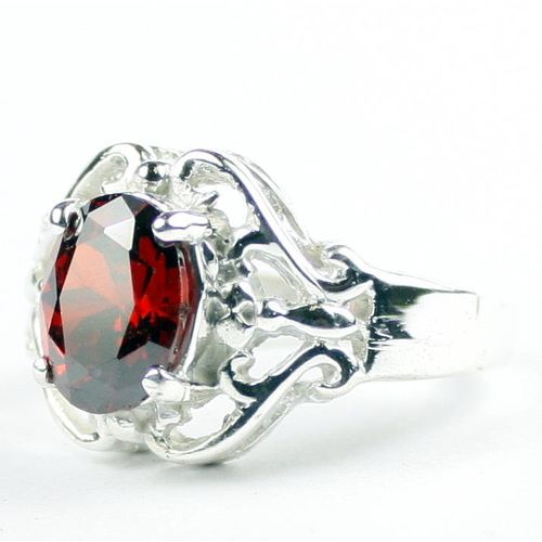 Garnet CZ, 925 Sterling Silver Ladies Rings, SR169