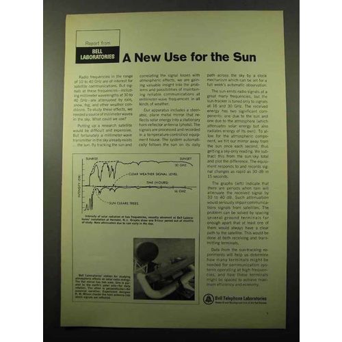 1969 Bell Telephone Ad - A New Use for the Sun