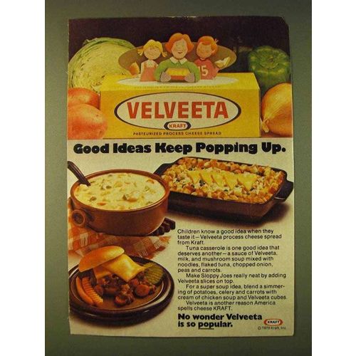 1979 Kraft Velveeta Cheese Spread Ad - Popping Up