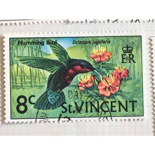 St Vincent QEII 1970 Birds 8c Purple Throated Carib Used SG 292 Sc 286 stamp