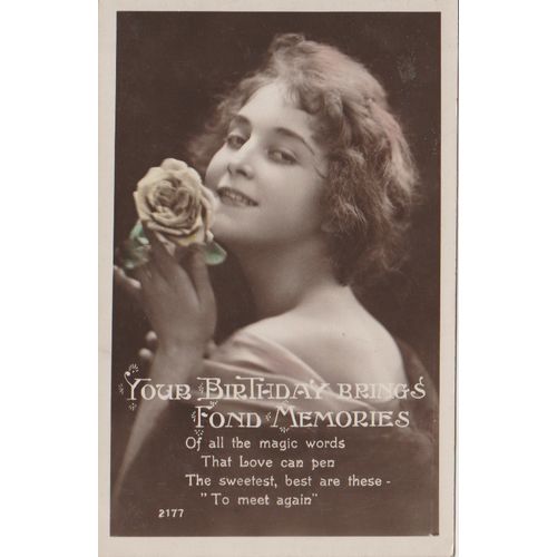 GB 1924 Your Birthday Brings Fond Memories by Regent Publishing see rest