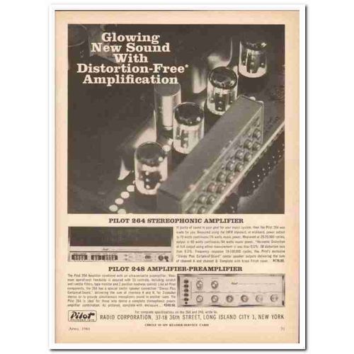PILOT RADIO CORP 1961 model 248 264 Stereophonic Amplifier vintage ad