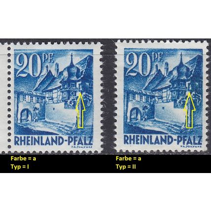 GERMANY Alliiert Franz. Zone [RheinlPfalz] MiNr 0007 yv a I,II ( **/mnh ) [01]