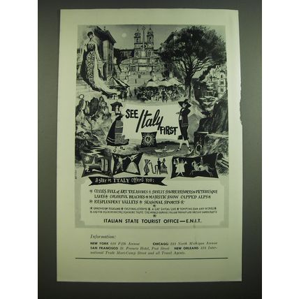 1962 Italian State Tourist Office Ad - See Italy First