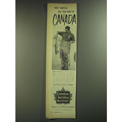1952 Canadian National Railways Ad - They battle all the way in Canada