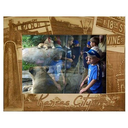 Kansas City Missouri Collage Laser Engraved Wood Picture Frame (5 x 7)