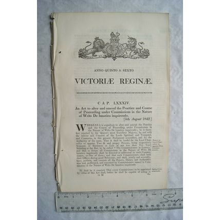 1842 Act of Parliament: practice course proceeding Writs de lunatico inquirendo