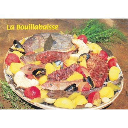 La Bouillabaisse French Seafood Recipe Postcard