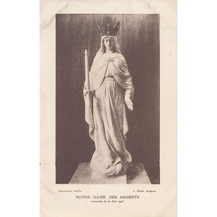 Notre Dame Des Ardents May 1923 Statue French Religious Postcard