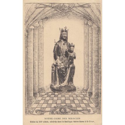 Notre Dame Des Miracles Statue XIII Basilique French Religious Postcard