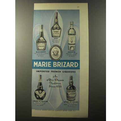 1953 Marie Brizard French Liqueurs Ad - An after dinner tradition since 1755