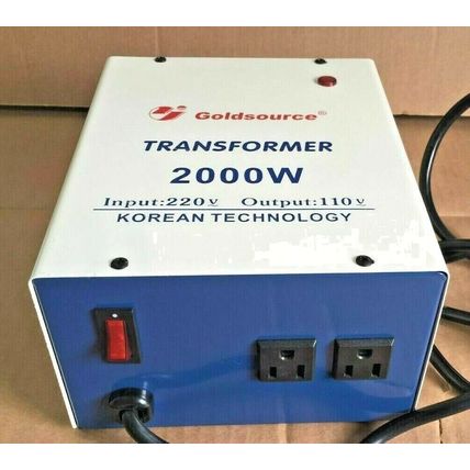 TRANSFORMADOR LIGERO 2000W PARA USAR EQUIPOS DE 110 VOLTIOS EN ESPAÑA EUROPEO