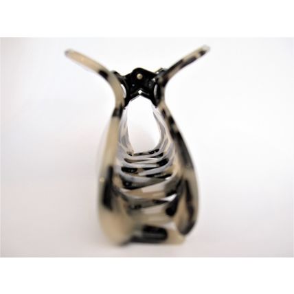 Large black and beige marbled hair claw clip