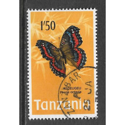 TANZANIA BUTTERFLY 1/50 KIGEUGEU PRECIS OCTAVIA USED CDS