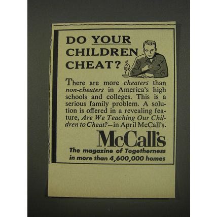 1956 McCall's Magazine Ad - Do your children cheat?