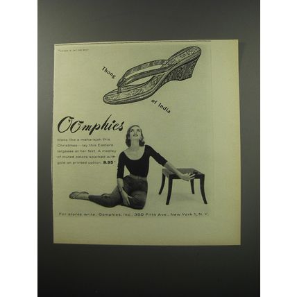 1955 Oomphies Shoes Ad - Thong of India