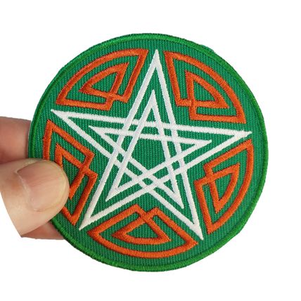 Pentagram Iron on Embroidered Sew Badge Badges Patch Badge Patches 7cm P306