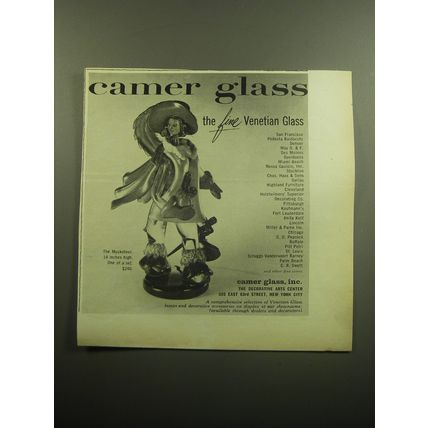 1958 Camer Glass Advertisement - The Musketeer