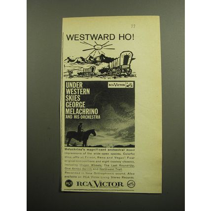 1958 RCA Victor Record Advertisement - Under Western Skies George Melchrino