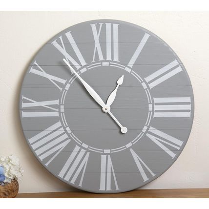 BrandtWorks 36" W x 36" H Farmhouse Clock-GRAY-ANALOG-NEW-SEALED-FAST SHIPPING