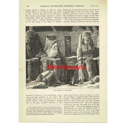 Rock Temples, Abousimbel, Egypt, Book Illustration (Print), 1888