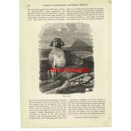 Sphinx At Giza, Egypt, Book Illustration (Print), 1888