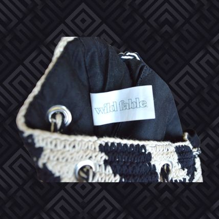 Wild Fable Black and White Chevron Knit Small Backpack