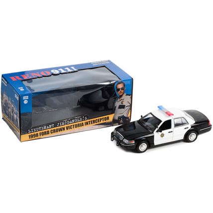 1998 Ford Crown Victoria Police Interceptor Black and White "Reno Sheriff's D...