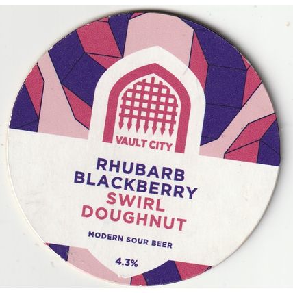UNUSED KEG CLIP FRONT - VAULT CITY BREWING - RHUBARB BLACKBERRY SWIRL SOUR BEER
