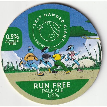 UNUSED KEG CLIP FRONT - LEFT HANDED GIANT BREWING - RUN FREE PALE ALE