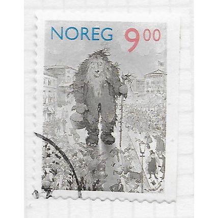 NORWAY 2002 FAIRY TALES HAIRY OGRE GIANT MONSTER WALKS STREET 9Kr USED IMPERF RT