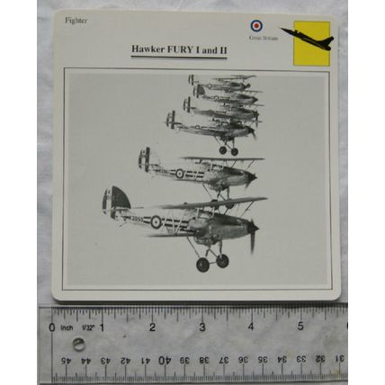 Hawker Fury I and II - GB - Fighter - Collectors Club Card
