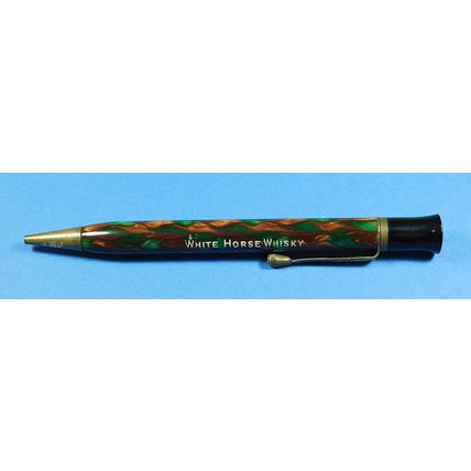 Vintage Advertising Mechanical Propelling Pencil Working White Horse Whisky