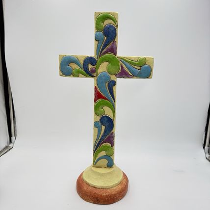 Rare Jim Shore CROSS 2012 Outdoor Living Collection 'grace" 19" Colorful