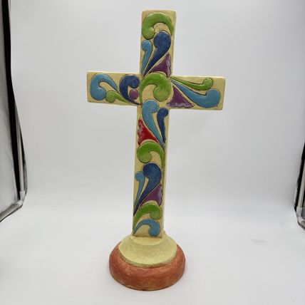 Rare Jim Shore CROSS 2012 Outdoor Living Collection 'grace" 19" Colorful