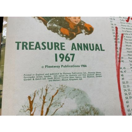 1966 "TREASURE ANNUAL 1967" ILLUSTRATED HARDBACK BOOK (P4)