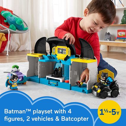 DC SUPER FRIENDS Fisher-Price Little People Toddler Toy Deluxe Batcave Playset w