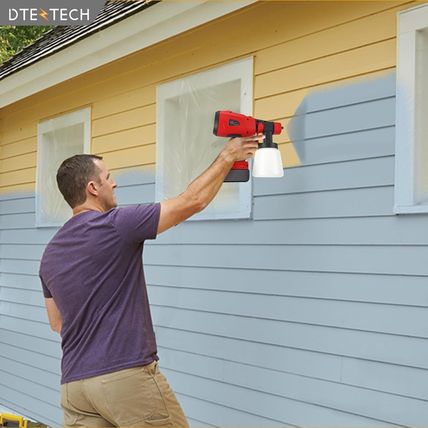 Paint Sprayer for Milwaukee 18V Battery, HVLP Spray Paint Gun with Brushless Mot