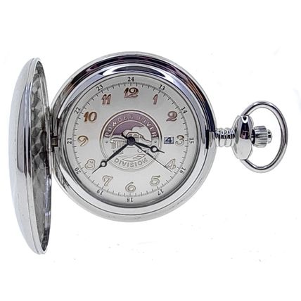 Memorial Silver UNION PACIFIC Locomotive Pocket Watch 47 MM with Date