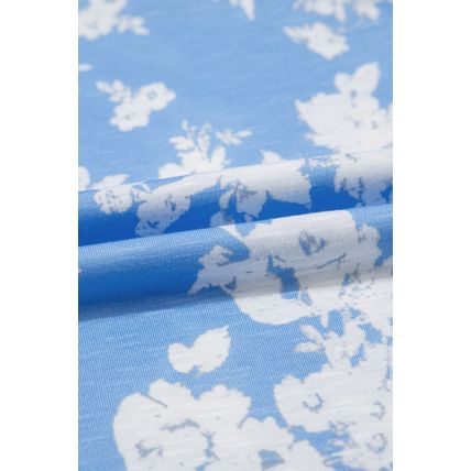 Myosotis Floral Print Half Button Wide Leg Relaxed Sleeveless Jumpsuit
