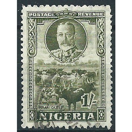 Nigeria 1936 SG41 1/- Sage-Green Fine Used .. ..