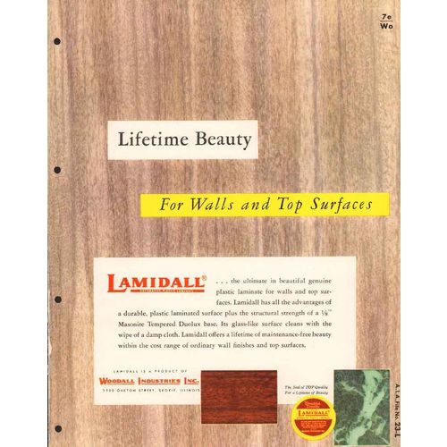 woodall industries inc 1956 lamidall plastic laminate vintage catalog