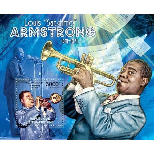CENTRAL AFRICA 2012 SHEET MNH LOUIS ARMSTRONG SINGERS MUSIC