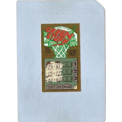 IA Generic Sport Basketball Iowa Instant Lottery Ticket Green Stuff Losing~400