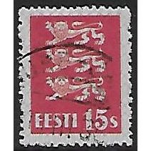 Mi 106: 15 s. carmine Definitive Stamp: National Arms.