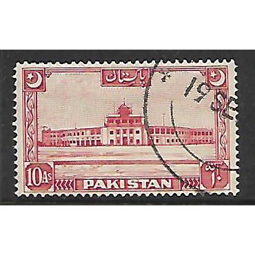 PAKISTAN 1949 10A RED KARACHI AIRPORT SG50 FINE USED#