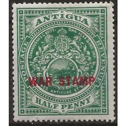 Antigua 1917 SG53 1/2d Green WAR STAMP Mounted Mint .
