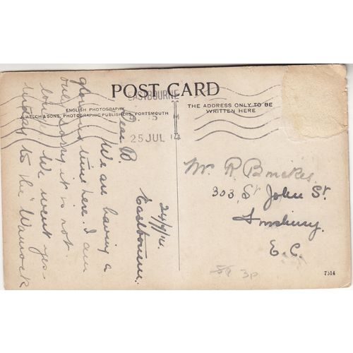 Vintage B&W Postcard - Hampden Park Eastbourne Sussex 1914 pub Welch & son